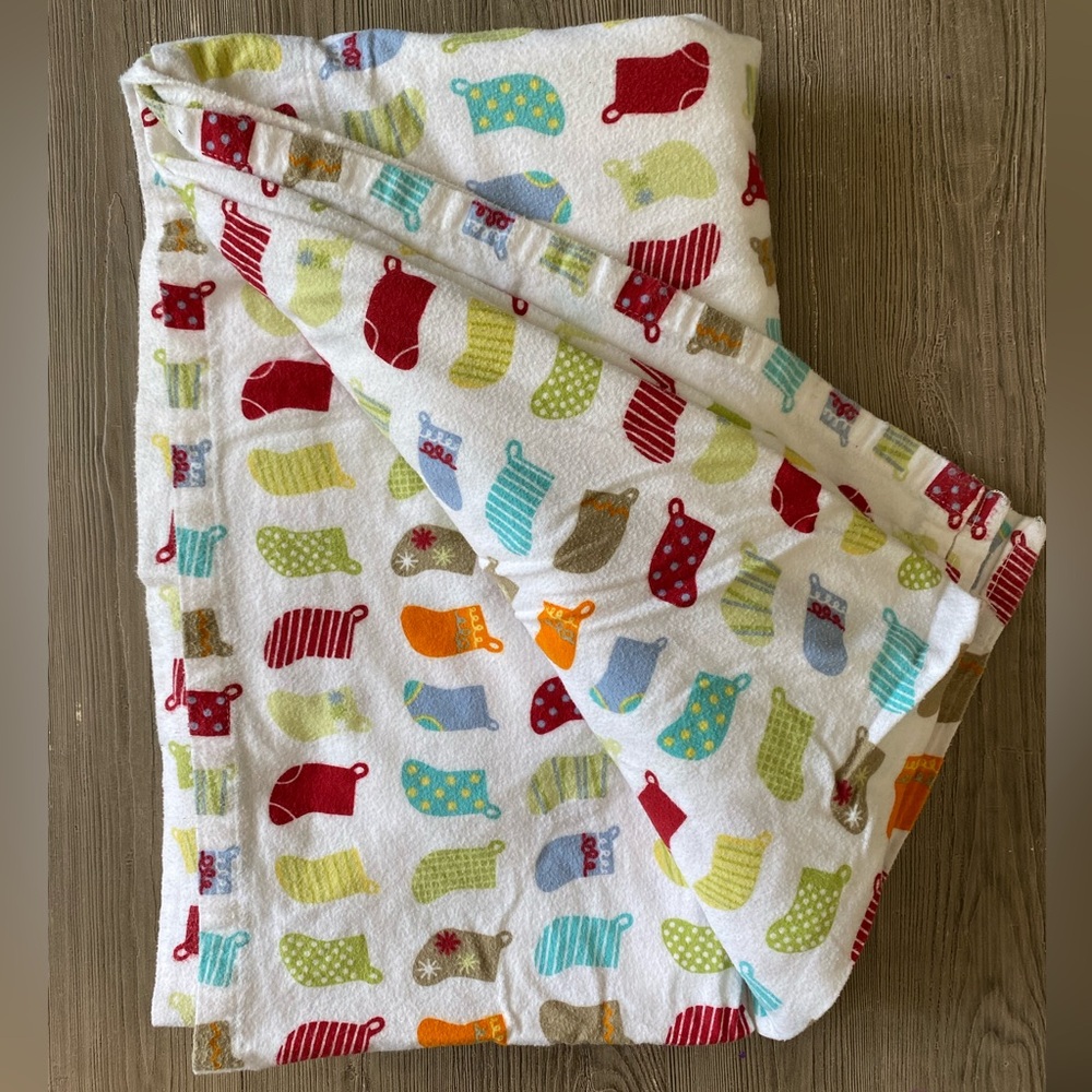 Target Flannel Stocking Design Bed Flat Top Sheet